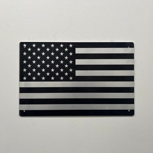 Laser-Etched Metal Wall Art featuring the American Flag