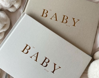 Luxury Linen Baby Memory Book, Keepsake Photo Journal, My Baby Book by Mina Mae, Luxury Baby Gift, Baby Journal, Baby Keepsake, Baby Book