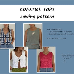 Coastwl Tank and Vest Sewing Pattern