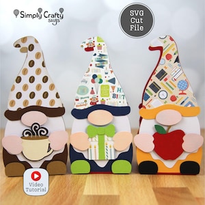 Caja de regalo de gnomo para cualquier ocasión (SVG). Caja de regalo de gnomo DIY. Caja de regalo de gnomo para 12 ocasiones. Archivo de corte SVG para Cricut o Silhouette.