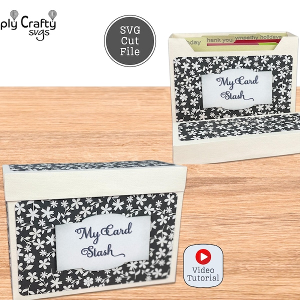 Greeting Card Organizer SVG. Greeting Card Holder SVG Template for Cricut or Silhouette. DIY Box to Hold Cards.