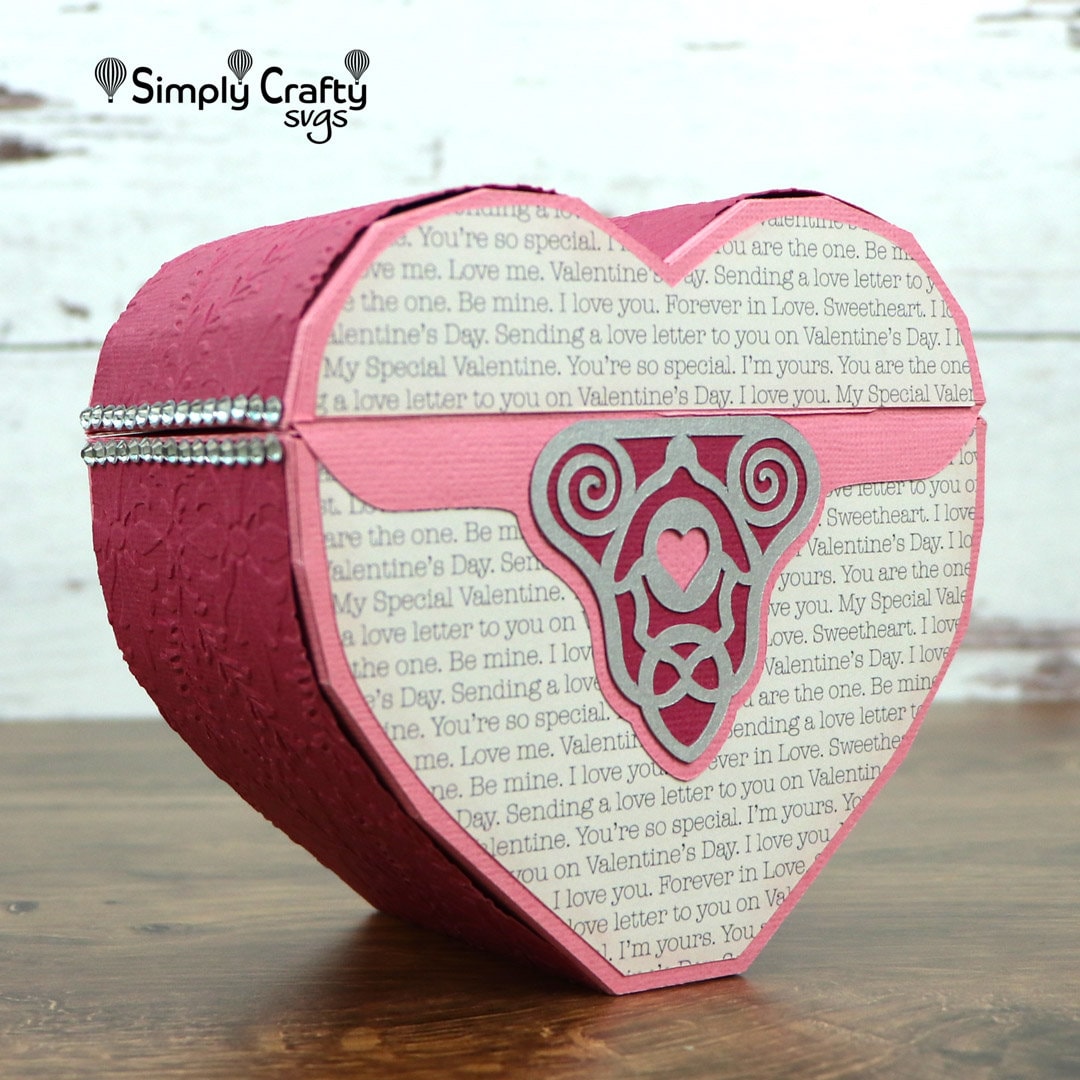3D Heart Gift Box SVG Cutting File. Valentine's Treasure Box SVG. Paper ...