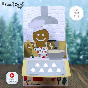 Carte de boulanger en pain d'épice SVG. Carte de boîte en pain d'épice. Fichier de découpe de carte de boîte de pain d'épice de Noël pour Cricut ou Silhouette.