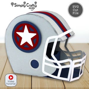 Football Helmet SVG. DIY 3D Football Helmet Gift Box SVG. Football Helmet Papercraft. Paper Football Helmet Box. Football Box Template.