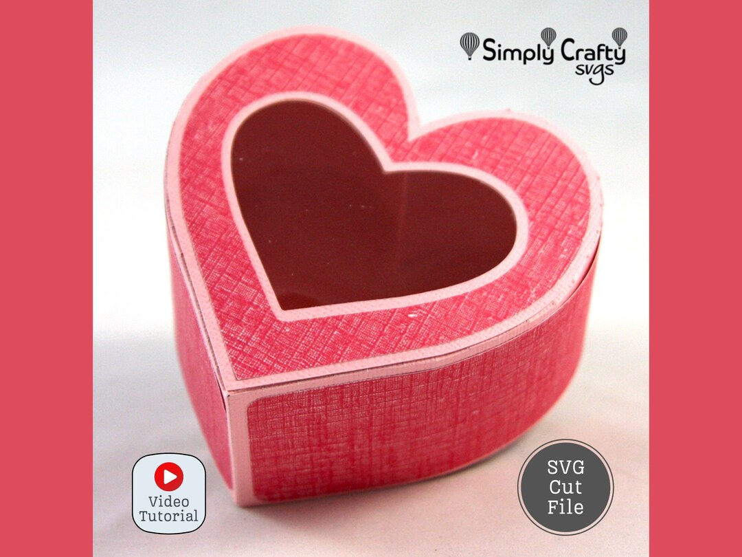Valentines Heart Candy Box SVG. 3D Heart Box Cutting File. 3D Valentine ...