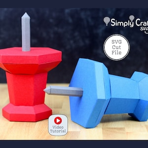 Push-Pin-Box SVG. Einzigartige Geschenkbox als Stecknadel geformt. Geschenkbox für die Wertschätzung des DIY-Lehrers. 3D Pin Geschenkbox für Cricut oder Silhouette.