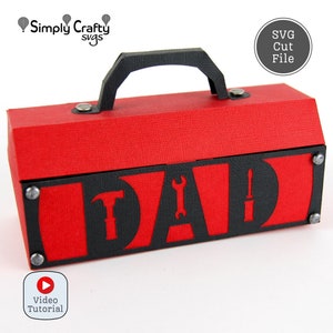3D Toolbox SVG. Dad Tool Box Cutting Template for Father's Day or Birthday. Father's Day SVG. 3D Paper Toolbox. SVG Gift for Dad.