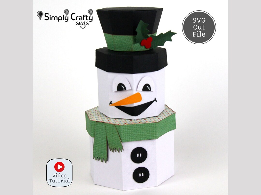 Snowman Stacking Box Set SVG. DIY Stacking Snowman Gift Box Etsy