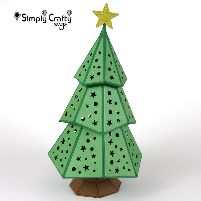 Christmas Tree Luminary SVG File. DIY 3D Christmas Tree Papercraft for ...