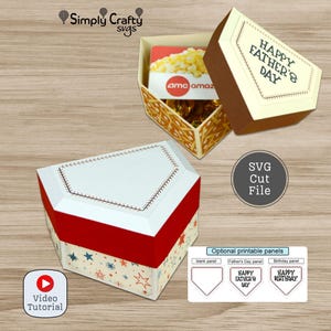 Baseball Home Plate Box SVG with Printable Panels to Customize. 3D Home Base Box Cutting File for Cricut or Silhouette. DIY Father's Day Box