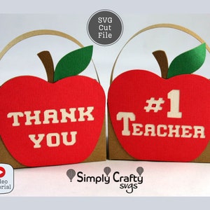 Bolsa de Apple del maestro SVG para regalo de agradecimiento al maestro. Plantilla de corte de caja de manzana DIY para Cricut o Silhouette.