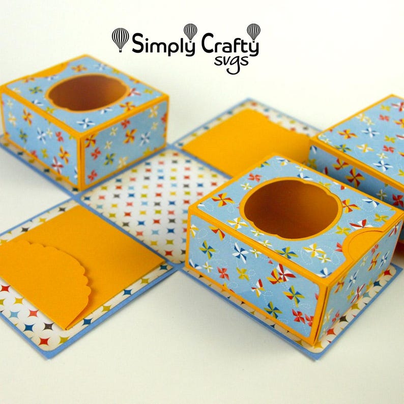 Explosion Box SVG With 2 Gift Boxes & Gift Card Holder. Exploding Box ...