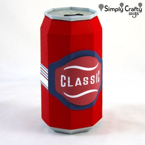 3D Soda Can SVG. Pop Can Box SVG 3D. Beer Can Cutting File Template ...