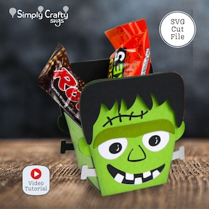 Frankenstein Treat Box SVG. Frankie Treat Box SVG. Halloween SVG Treat Box. Frankenstein Favor Box Template for Cricut or Silhouette.