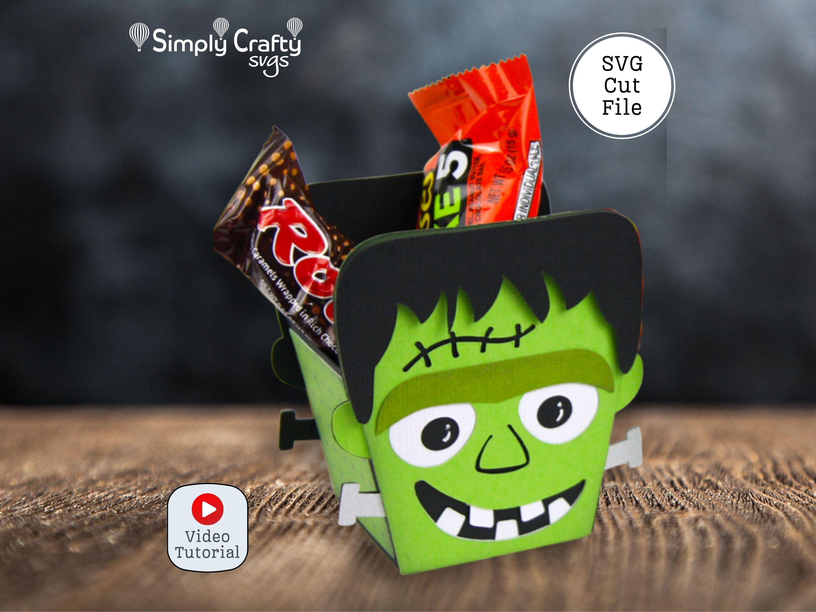 Green Monster Candy Box SVG. Halloween SVG Treat Box. Green