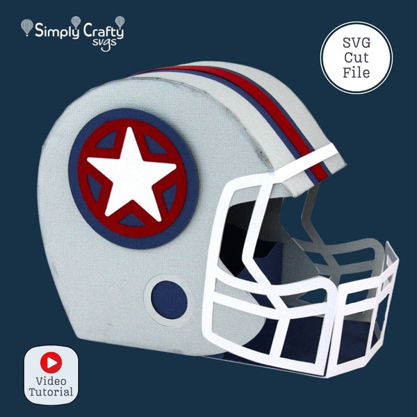 Football Helmet SVG. DIY Football Helmet Gift Box SVG. Football Helmet Papercraft. Paper Football Helmet Box.