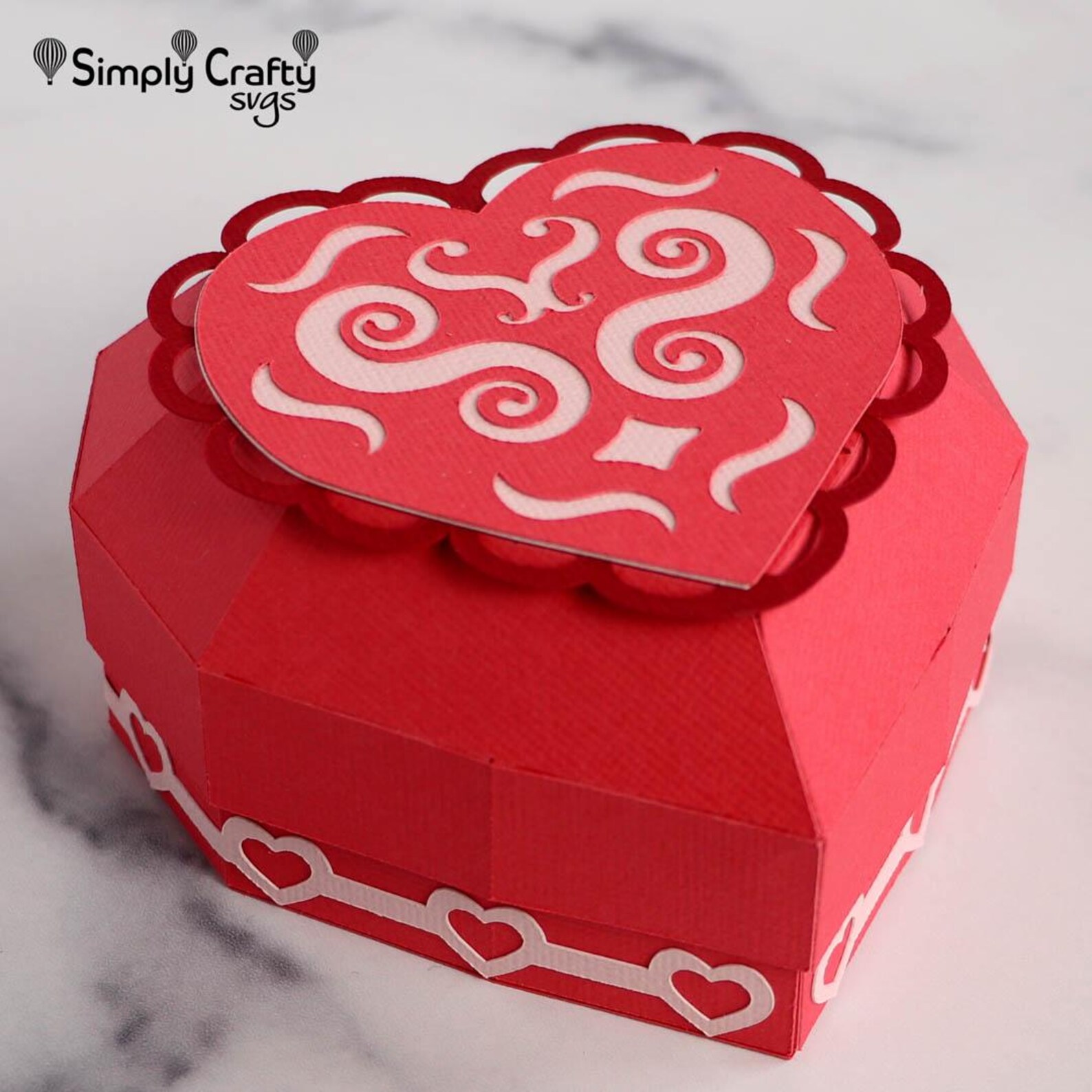 3D Heart Box SVG. Rounded Heart Box SVG Cut File for Cricut and ...