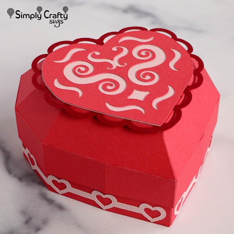 3D Heart Box SVG. Rounded Heart Box SVG Cut File for Cricut and ...