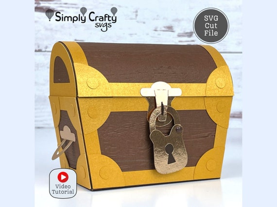 3D Treasure Chest Box SVG Cutting File for Cricut or Silhouette. Pirate Treasure Box SVG. DIY Paper Treasure Chest Gift Box.