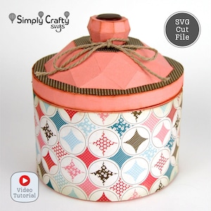 Retro Kanister SVG. Vintage Canister Geschenk Box SVG-Datei für Cricut oder Silhouette. Küche Geschenkbox für jeden Anlass.