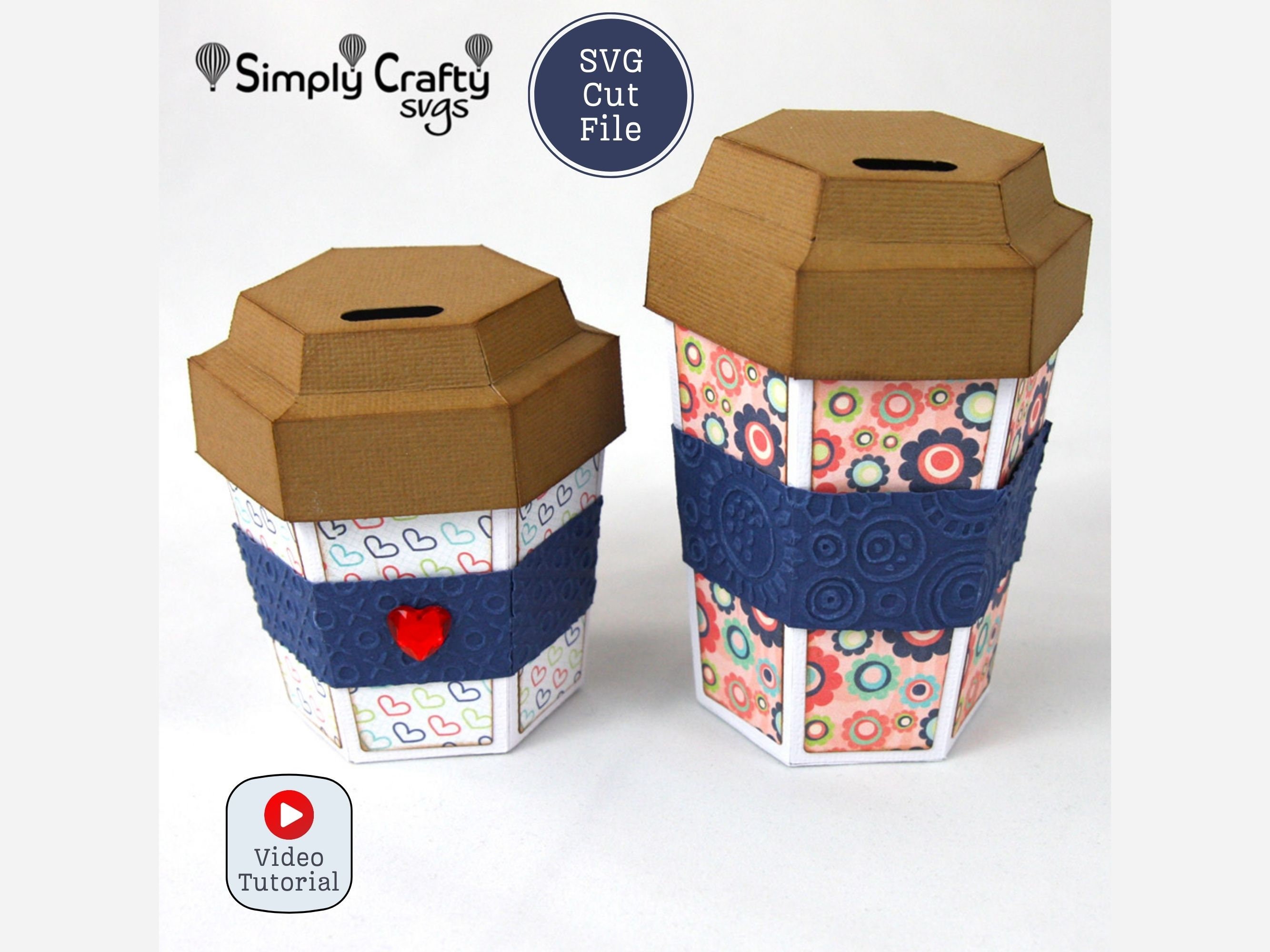 Takeout Coffee Cups SVG - 2 Sizes. Paper Coffee Cup Box SVG Cutting File. 3D  Coffee Cup Template for Cricut or Silhouette. - Etsy
