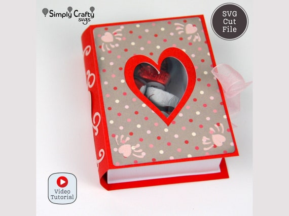 Love Book Box SVG. 3D Love Book SVG Cutting File. Valentine's Day Box with Heart Gift Box Template. DIY Candy Box for Valentine's Day.