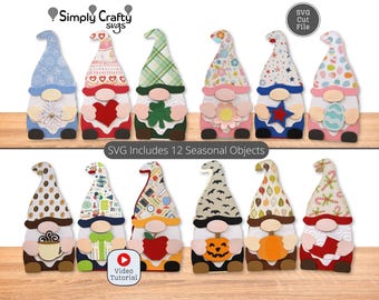 Gnome All Occasion Treat Box Set SVG. DIY Gnome Favor Box. Gnome Favor Box for 12 Occasions. SVG Cutting file for Cricut or Silhouette.