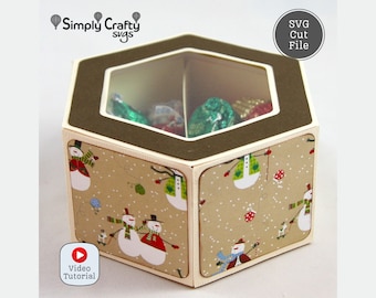 Hexagon Candy Box SVG.  Hexagon Cookie Box or Candy Box SVG with Inserts for Cricut or Silhouette.