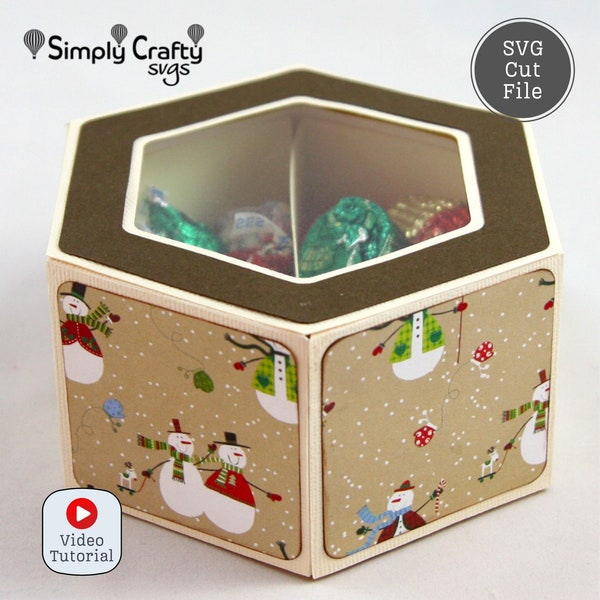 Hexagon Candy Box SVG.  Hexagon Cookie Box or Candy Box SVG with Inserts for Christmas or Birthday.