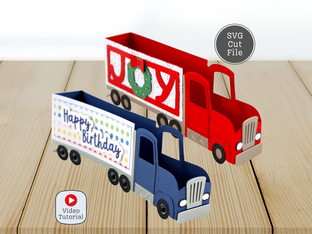 Dig Rig Svg Big Rig Card SVG for Christmas or Other Occasion. Big Rig Box Card ...