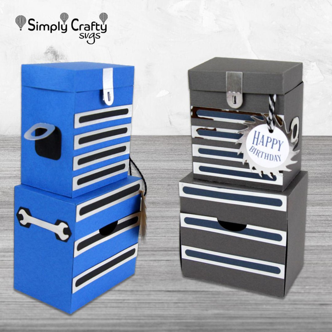 Tool Chest Box SVG. 3D Toolbox Gift Box. Handyman Tool Chest Favor Box ...