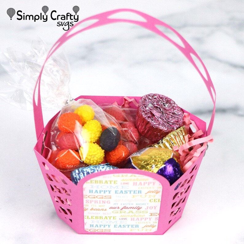 Easter Basket SVG Cutting File With Printable Sentiments. DIY Easter ...