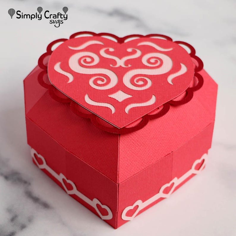 3D Heart Box SVG. Rounded Heart Box SVG Cut File for Cricut and ...