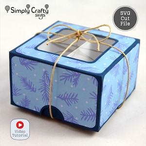 Square Candy Box SVG. Square Cookie Box or Candy Box SVG with Inserts for Christmas or Birthday for Cricut or Silhouette.