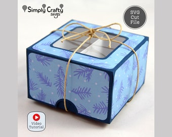 Square Candy Box SVG. Square Cookie Box or Candy Box SVG with Inserts for Christmas or Birthday for Cricut or Silhouette.