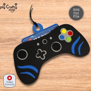 Gaming Gift Card Holder SVG. Gamer Gift Card Holder shaped like Game Controller for Cricut or Silhouette.