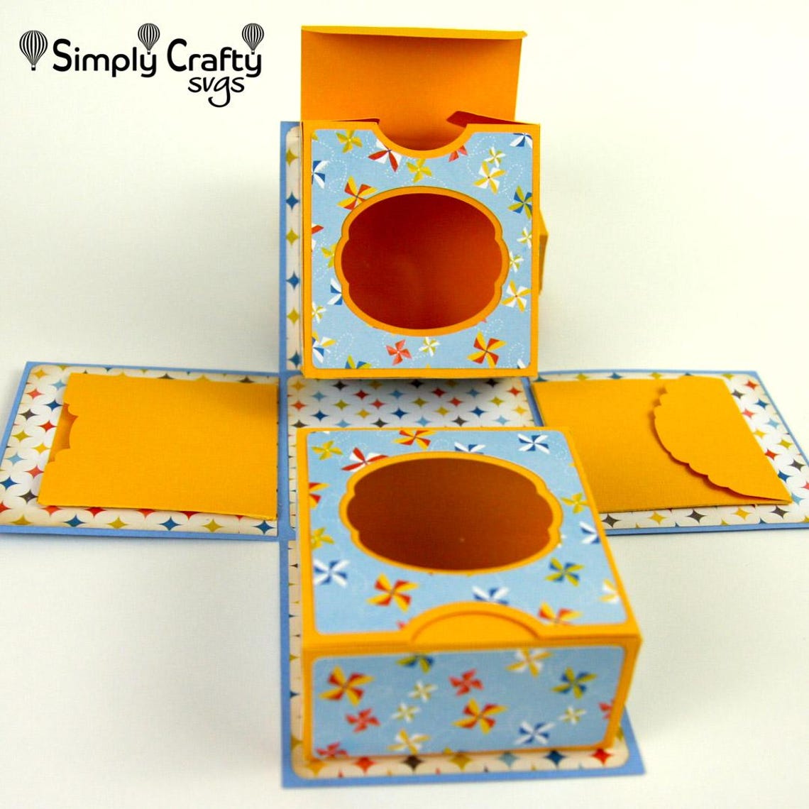 Explosion Box SVG With 2 Gift Boxes & Gift Card Holder. Exploding Box ...
