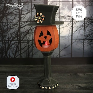 Calabaza de Halloween 3D SVG. Calabaza sonriente SVG. Plantilla de calabaza de Halloween de papel. Calabaza de Halloween de papel 3D para Cricut o Silhouette.