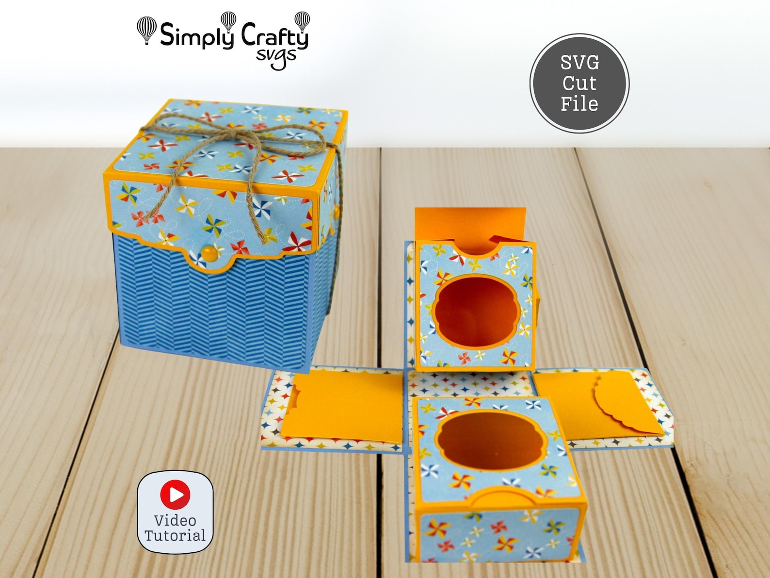 Explosion Box SVG With 2 Gift Boxes & Gift Card Holder. Exploding Box ...