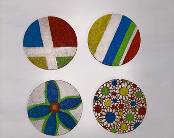 Bemalte Korkuntersetzer