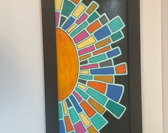 Handgemalte Sonne Wanddekor