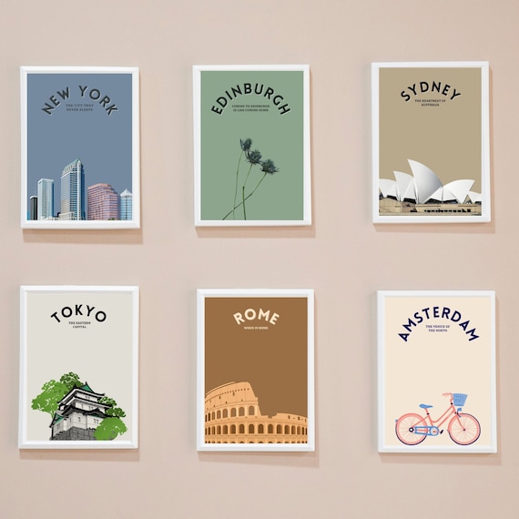 Travel Prints, City Prints, Printable Wall Art, Trendy Room Decor, Travel Posters, Popular Gift, Colourful Posters, Digital Download
