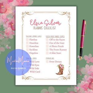 Afdrukbare leeslijst Elsie Silver, leeslogboek Elsie Silver, westerse romantiekromans, Booktok-boeken, checklist A4 A5-briefheas afbeelding 3