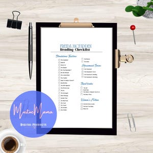 Freida McFadden reading log, printable reader tracker, Freida thriller books printable checklist image 3