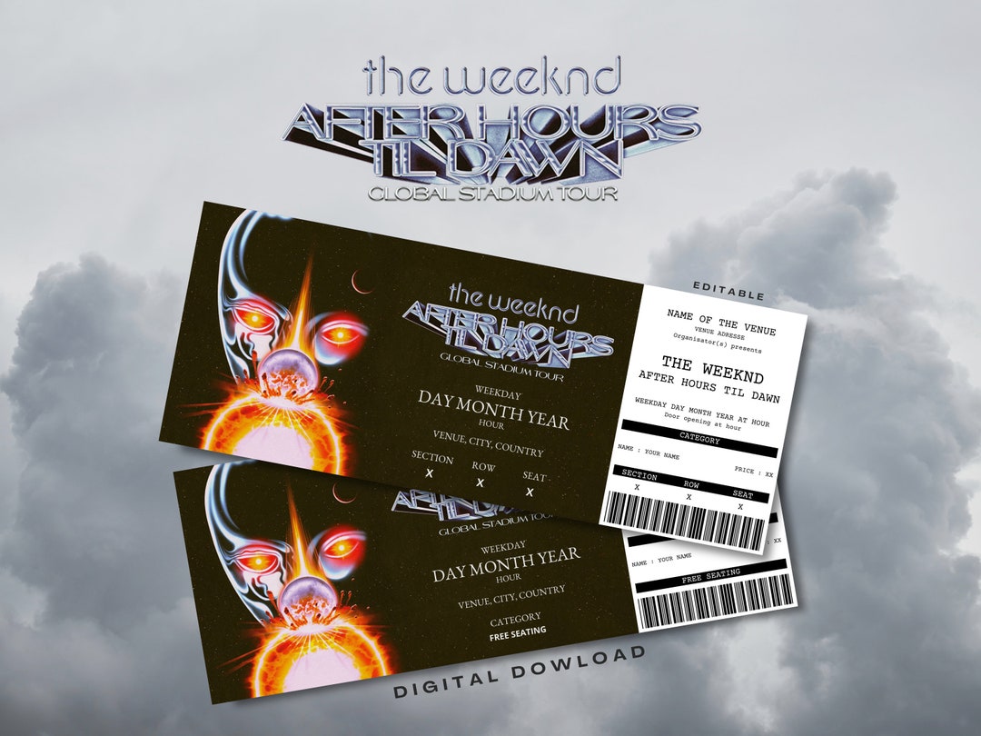 The Weeknd Editable Concert Ticket Template Canva Classic Etsy