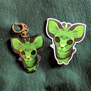 Cute Alien Cat Gnarp Gnap Keychain and Sticker