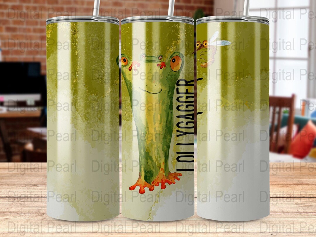 Frog Watercolor 20oz Skinny Tumbler Sublimation Design Templates ...