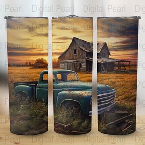Vintage truck png, 20 oz Skinny Tumbler Sublimation Wrap Design, Straight & Tapered Wrap, Tumbler Wrap, Tumbler PNG, Instant Download
