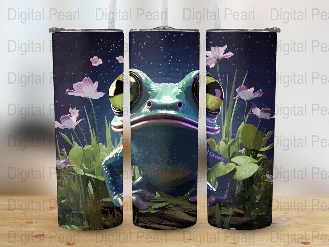 Frog Tumbler Wrap, 20 Oz Skinny Tumbler Sublimation Wrap Design ...