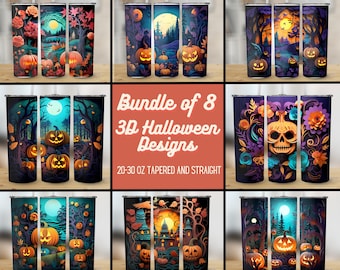 Halloween, Jack O Lantern 20 oz Skinny Tumbler Sublimation Wrap Design, Straight & Tapered Wrap, Tumbler Wrap, Tumbler PNG, Instant Download